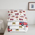 thumbnail image 5 of Manfei Cartoon Fire Truck Full Size Comforter Sets,Boys Toy Cars Print Bedding Comforter Set,White Red,Polkadot Reversible,3 Pieces,1 Comforter and 2 Pillowcases, 5 of 7