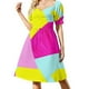 thumbnail image 2 of Vestido de manga corta con bloques de construcción, elegante vestido de fiesta para mujer, vestido de noche para mujer, 2 of 7