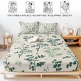 thumbnail image 5 of Full Size Fitted Sheet Set - Sage Green Botanical 3 Piece Bedding Sets 16" Deep Pocket Fitted Sheet with 2 Pillowcases Rustic Country Spring Floral Summer Leaf Brushed Microfiber Hotel Bed Sheets, 5 of 9