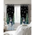 thumbnail image 3 of Fsddascl Black Snowman Christmas Blackout Curtains for Bedroom/Living Room, Thermal Insulated Kitchen Curtains, Snowflake Green Xmas Tree Grommet Darkening Window Treatment Drapes 52"x45"x2, 3 of 8