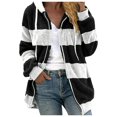 thumbnail image 1 of TQWQT Fleece Coats for Women  Faux Fur Jacket Coat Fuzzy Fleece Jacket Plus Size Zip Up Drawstring Sweatshirt Oversized Light Blue S, 1 of 6