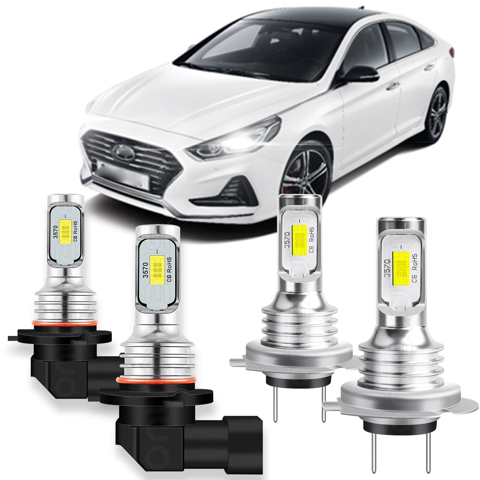 BMZONCC for Hyundai Elantra 2014-2020 LED Headlight High Low Beam Bulb ...