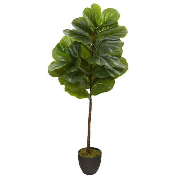 Nearly Natural 46" Fiddle Leaf Artificial Tree (Real Touch), Green