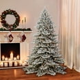 thumbnail image 5 of NEW! Puleo Intl. 7.5' ROYAL MAJESTIC Fraser Fir Flocked Green Tree with MEMORY TIPS and SURE-LIT POLE with 600 UL-Listed PRE-ATTACHED Lights, 5 of 5