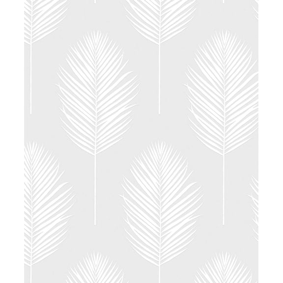 Seabrook Designs Off-White Palm Leaf Paintable Unpasted Wallpaper