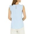 thumbnail image 3 of INSPIRE CHIC Chemisier Sans Manches à Volants et Plis pour Femme, Bleu, Taille M, Disponible. Parfait pour le Travail., 3 of 8