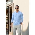 thumbnail image 3 of Polos de golf Askdeer de manga larga UPF 50+ para hombre, color azul claro, 3 of 6