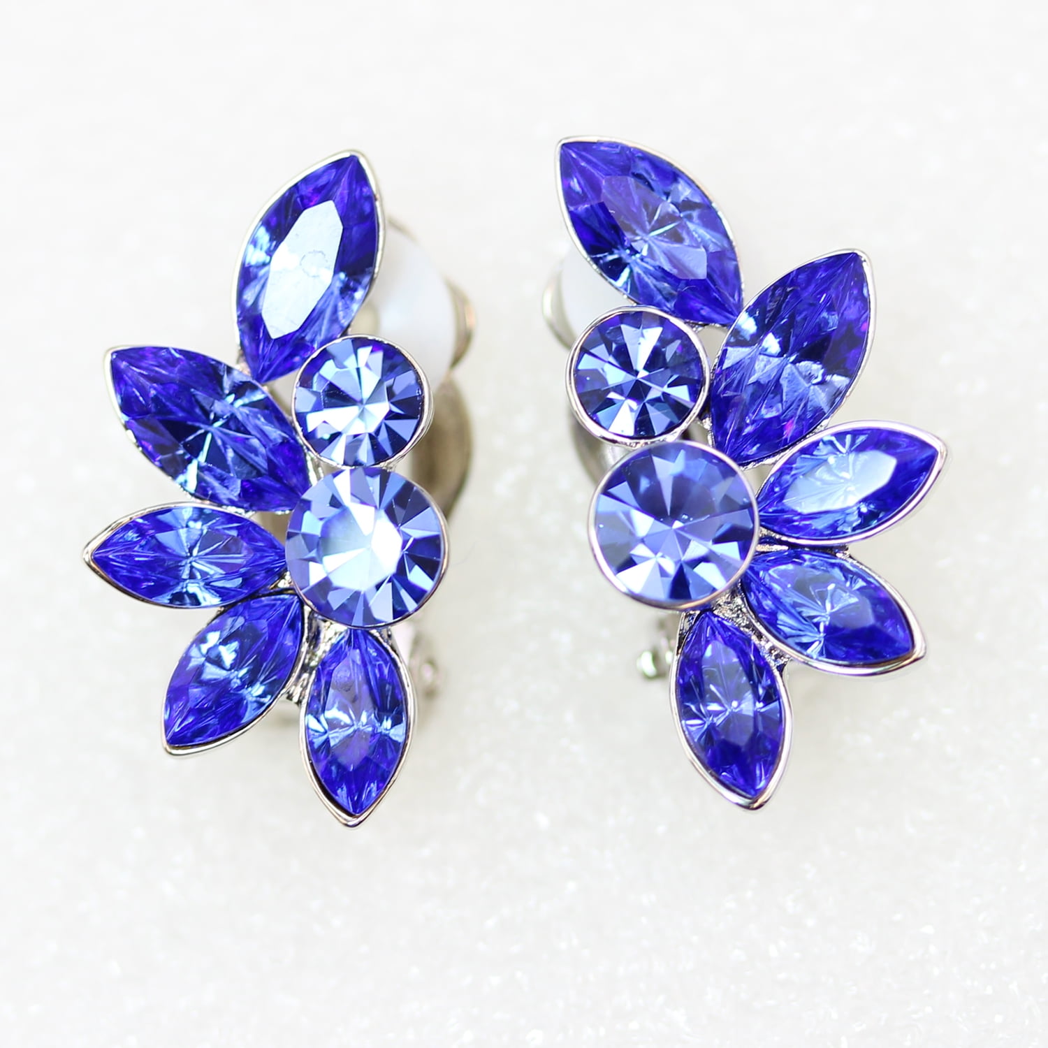 Faship Gorgeous Clear Crystal Floral Clip On Earrings - Walmart