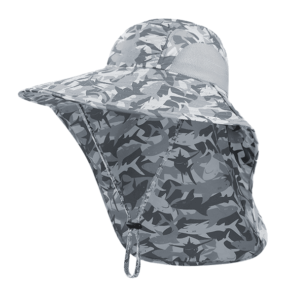 Sombrero de pescador con sombrilla de verano, sombrero protector solar para montañismo y pesca al aire libre, protector de cuello, color camuflaje