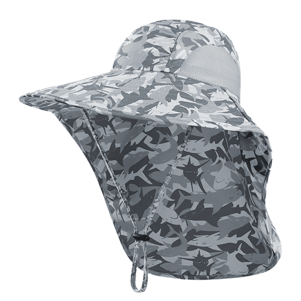 Sombrero de pescador con sombrilla de verano, sombrero protector solar para montañismo y pesca al aire libre, protector de cuello, color camuflaje
