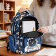 thumbnail image 4 of SCRAWLGOD Rocket Astronaut Planet Print 17 inch Backpack for Women Men Large College Bookbags Kids School Bag for Girls Boys Multi-Pocket Portable Casual Daypack Sport, 4 of 5