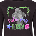 thumbnail image 4 of Inktastic Palm Bay Florida Cute Swimming Manatee Long Sleeve Youth T-Shirt, 4 of 5
