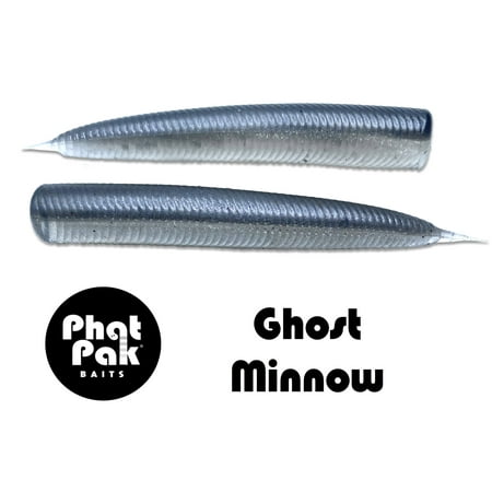 Phat Pak Baits - Lil Bat Ned Rig TRD Z-Man Style Floating Bass Fishing Lure Soft Plastic 30ct 2.8 - Ghost Minnow