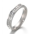 thumbnail image 3 of Women's Fashion Simple Stainless Steel Single And Double Row Zircon Ring, 3 of 3
