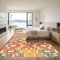 thumbnail image 3 of ODIKA 3'x5' Machine Washable Non-Slip Area Rug, Geometric Terracotta High Traffic Rug, Brown, 1085657, 3 of 7