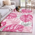 thumbnail image 3 of Rectangle Area Rug 4x6ft,Tropical Palm Leaf Pink Washable Carpet Non-Slip Runner Accent Rugs Indoor Floor Mat for Bedroom Living Room Decor,Tortoise Leaves Seamless, 3 of 9