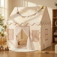 thumbnail image 4 of Wilwolfer Kids Play Tent for Toddlers with Padded Mat & Star Light Golden Indoor Playhouse, 4 of 10