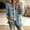 Blue, variant on Vxararl Womens Chic Trendy Ruffle Trim Denim Jacket Long Sleeve Button‑Up Casual Vintage Lightweight Fall Jean Outerwear Jackets with Side Pockets Blue M