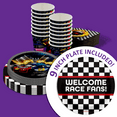 thumbnail image 3 of Welcome Race Fans Race Day Party Supplies - Racing Checkered Flag Birthday Party Supplies 64 Piece Tableware Set Includes Large 9" Paper Plates Dessert Plates, Cups and Napkins Kit for 16, 3 of 9