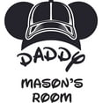 thumbnail image 1 of Cap Daddy Cartoon Design Customized Name Wall Decal - Custom Vinyl Wall Art - Personalized Name - Baby Girl Boy Bedroom Wall Decal Room Decor Wall Sticker Decoration Size (30x30 inch), 1 of 1