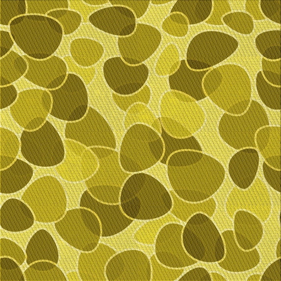 Ahgly Company Machine Washable Indoor Square Transitional Bright Gold Yellow Area Rugs, 6' Square