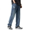 thumbnail image 6 of New Fashion Spring Men's Blue Jeans Loose Straight Style Trendy Brand Retro Wide Leg Casual Long Pants, 6 of 20