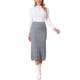 thumbnail image 2 of Faldas de lápiz de punto para mujer INSPIRE CHIC, elásticas, de cintura alta, ajustadas y casuales, falda midi de suéter S gris, 2 of 6
