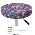 thumbnail image 4 of Honeii flower Skull leaf colorful Bar Stool Covers – Perfect Fit for 12" to 14" Round Stools, Crease-Resistant, Stretchy, Washable & Dustproof Seat Slipcovers-12 inch, 4 of 7