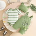 thumbnail image 2 of Kogui Boy Baby Outfit Sets Newborn Outfit Baby Boy 2Pcs Summer Clothes Infant Short Sleeve Letter Romper and Waffle Shorts Sets 0 3 6 9 12 18 24 Months (Green,12-18 Months), 2 of 7