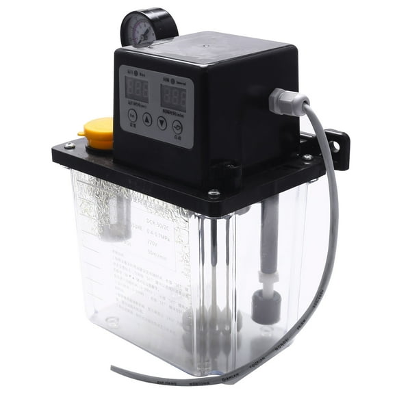 2L Lubricating Oil Pump Automatic Lubricating Oil Pump Electromagnetic Lubrication Pump Lubricator with Pressure Gauge