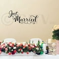 thumbnail image 3 of Just Married Vinyl Car Decal Wedding Decoration Quote Lettering Wall Decal or Car Sticker - Size: 10"H x 22"L - Color: Black, 3 of 5