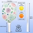 thumbnail image 3 of Pickleball Paddles Set Of 1, Fiberglass Surface, Floral, Flowers Print, 1 Paddle, 2 Balls & Bag, 3 of 5