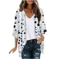 thumbnail image 2 of Jsaierl Women's 3/4 Length Sleeve Cardigans Casual Open Front Shirts Retro Print Ladies Blouses Flowy Elegant Tunic Tops S-2XL, 2 of 5
