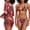 #010: 1 Pack, Orange, variant on Women's 3 Piece Swimsuits Tropical Print Bikini Set with Cover Up,010, Medium