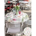 thumbnail image 5 of Outdoor Tablecloth with Umbrella Hole for Patio/Picnic/Party/Camping, Pink Spring Floral Waterproof Table Cloth Round Cover Washable, Flowers Botanical Elegant Grey Checkered (Dia 54"), 5 of 8