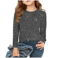 thumbnail image 3 of Ahuyic Girls Boys Blouse Long Sleeve Round Neck Print Shirt for Fall Winter,7 Years Black, 3 of 5