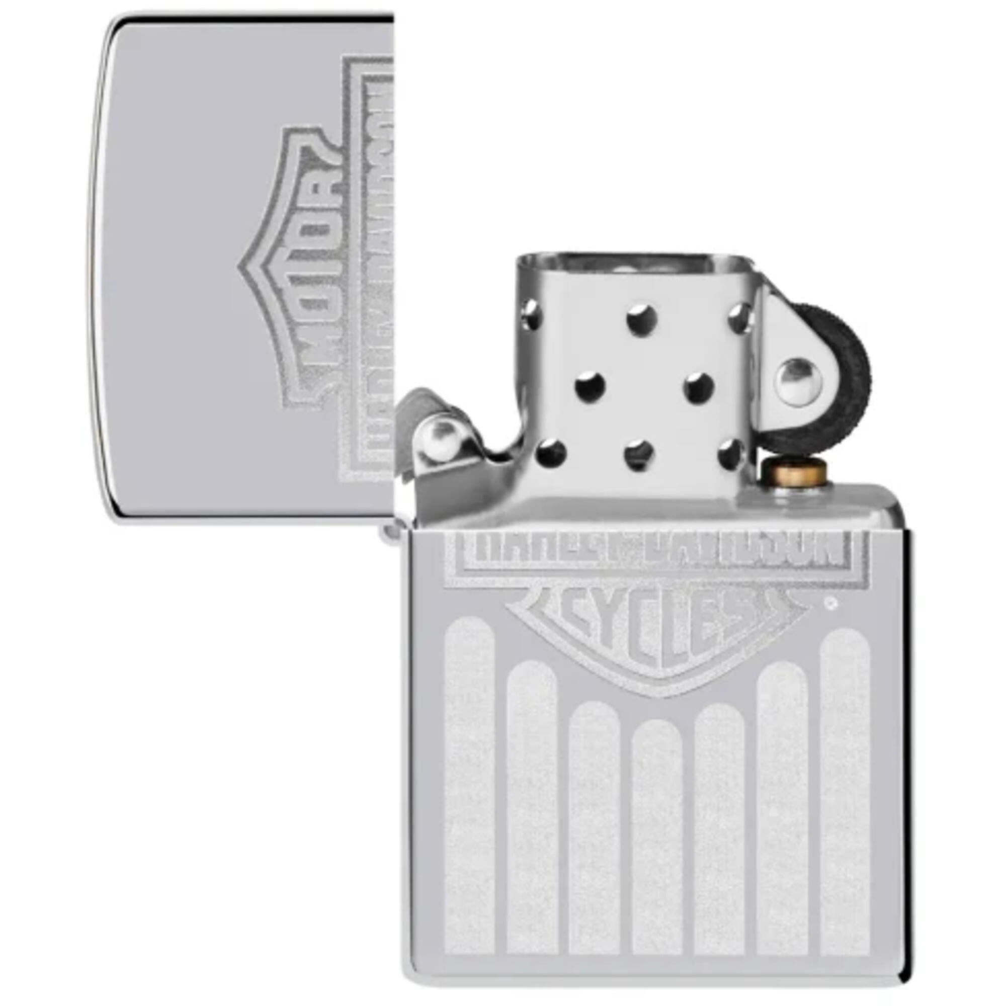 Zippo 48993 Harley Davidson Logo Brushed Chrome Windproof Lighter