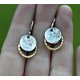 thumbnail image 2 of Pendientes colgantes Tribal semicírculo en espiral Vintage, joyería antigua de Metal, pendientes de abanico geométricos de dos tonos, regalo de fiesta, 2 of 5