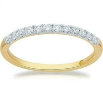 La Joya Lab Grown Diamond Band Ring for Women | Solid 10K Yellow Gold 1/4 CTTW Diamond Ring | Size 7