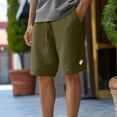 thumbnail image 5 of Dalix Ghost Embroidered Short Soft Fleece Relaxed Drawstring Fit Lounge Mens in Mil Green S Small, 5 of 5