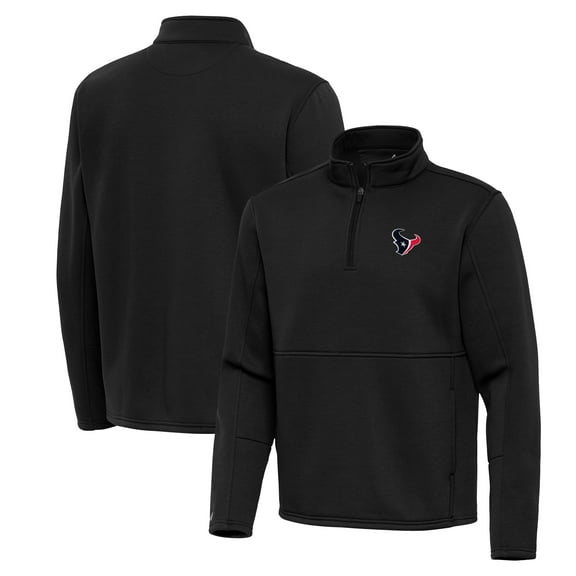 Men's Antigua Black Houston Texans Twist Quarter-Zip Pullover Jacket