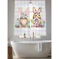 thumbnail image 5 of Easter Gnomes Sheer Curtains 63 Inch Length 2 Panels Set Window Treatments, Eggs Rabbit Spring Daisy Floral Colorful Stripes Rod Pocket Semi Curtains for Living Room/Bedroom/Kitchen, 104"W x 63"L, 5 of 7