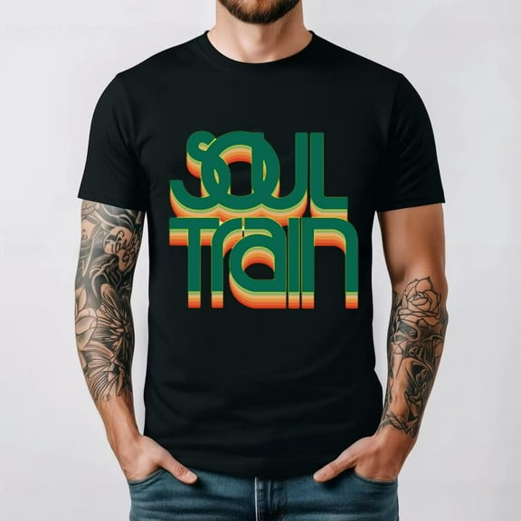 Soul Train Retro Green Color Inspired Music Vibes Unisex T-shirt, for men & women, up to size 5XL
