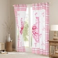 thumbnail image 3 of Feelyou N Monogrammed Curtains (2, 42x84), Girls Pink Bowknot Plaid, 3 of 6