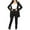 Black, variant on DeHolifer Blazer for Womens Spring Suit Set Dressy Casual Business Work 2 Piece Outfits for Office Open-Front Blazer and Pants Solid Sets White XL