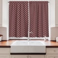 thumbnail image 2 of Ambesonne Modern Maroon Kitchen Curtains, Repetitive Squares, 55"x36", Burgundy Off White, 2 of 3