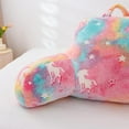 thumbnail image 3 of Reading Pillow Glow in The Dark Bed Rest Wedge Kids Glow Backrest Pillow Unicorn Print with Arms Back Support for Sitting Up in Bed Cushion, Rainbow, 3 of 16