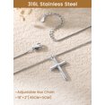 thumbnail image 6 of KeyStyle Cross Necklace for Women 18K White Gold Plated Large Cross Pendant Dainty Hypoallergenic Chain Jewelry Gift for Her, 6 of 10