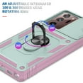 thumbnail image 4 of Military Grade Drop Impact for Samsung Galaxy Note 20 Ultra Camera Lens Slide Protection Case 360 Metal Rotating Ring Kickstand Holder Armor Shockproof Case For Samsung Galaxy Note 20 Ultra,Green+Pink, 4 of 10
