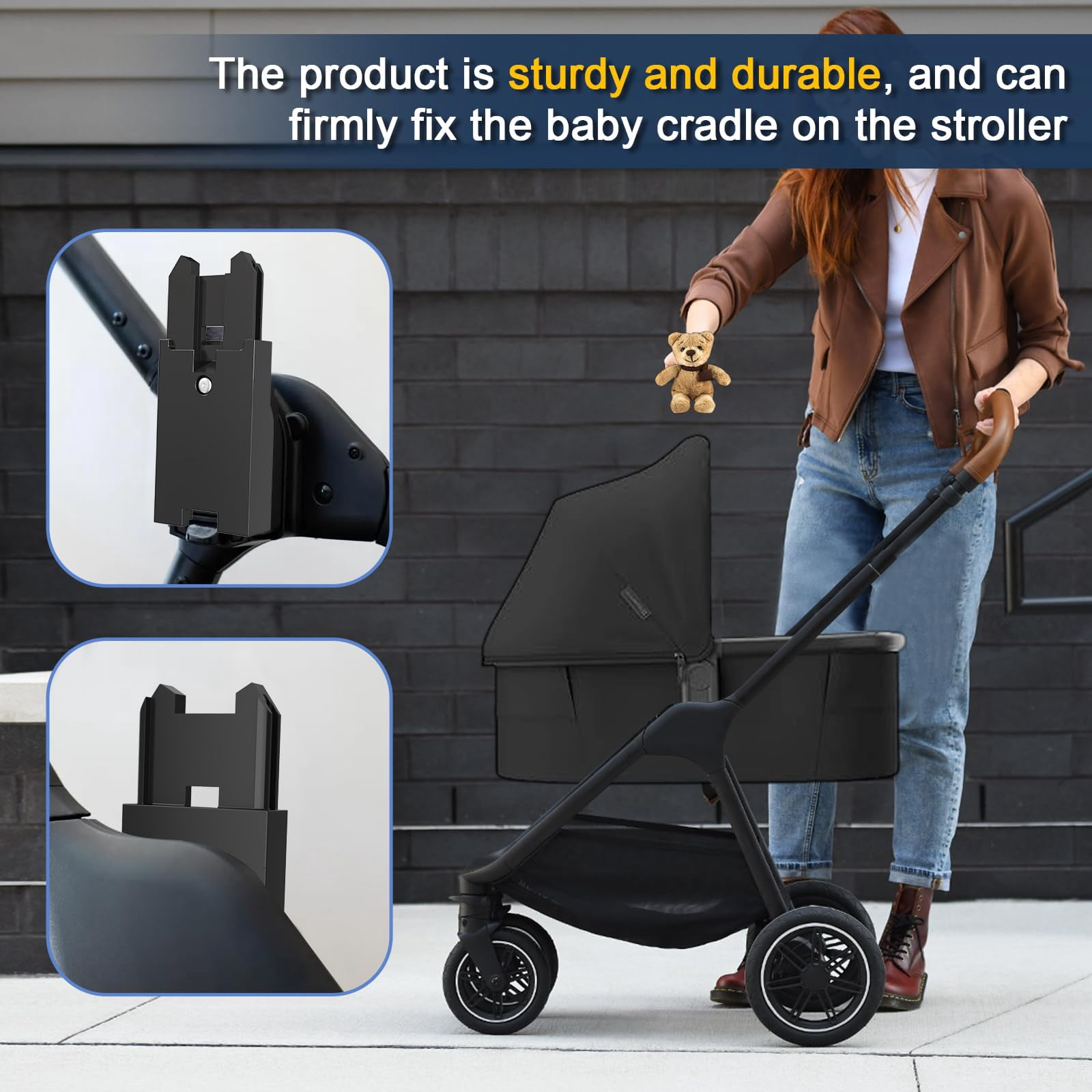 Connector for Uppababy V1/V2/V3 Bassinets, Fits for Nuna Triv Next & for Nuna Swiv Strollers
